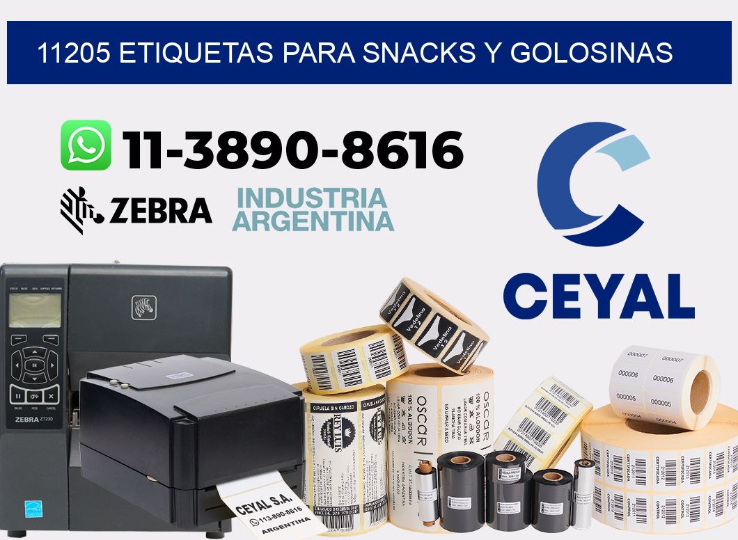 11205 Etiquetas para snacks y golosinas