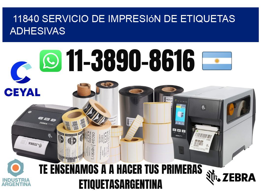 11840 Servicio de impresión de etiquetas adhesivas