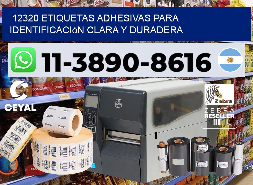 12320 Etiquetas adhesivas para identificación clara y duradera