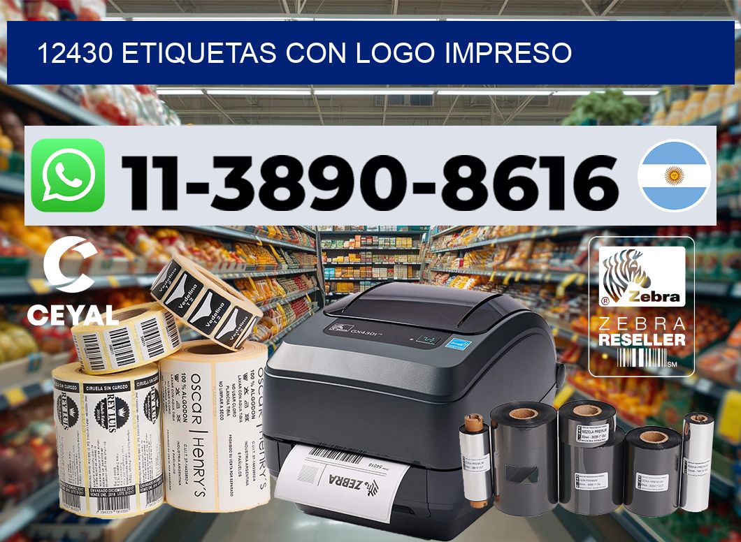 12430 Etiquetas con logo impreso