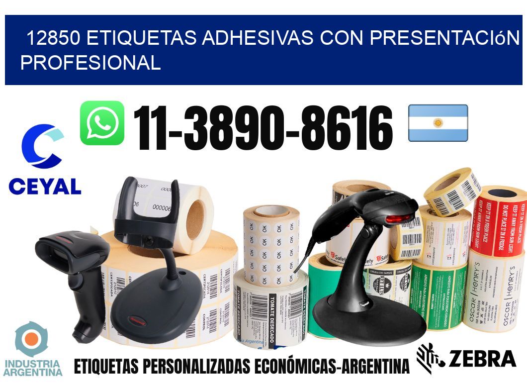 12850 Etiquetas adhesivas con presentación profesional