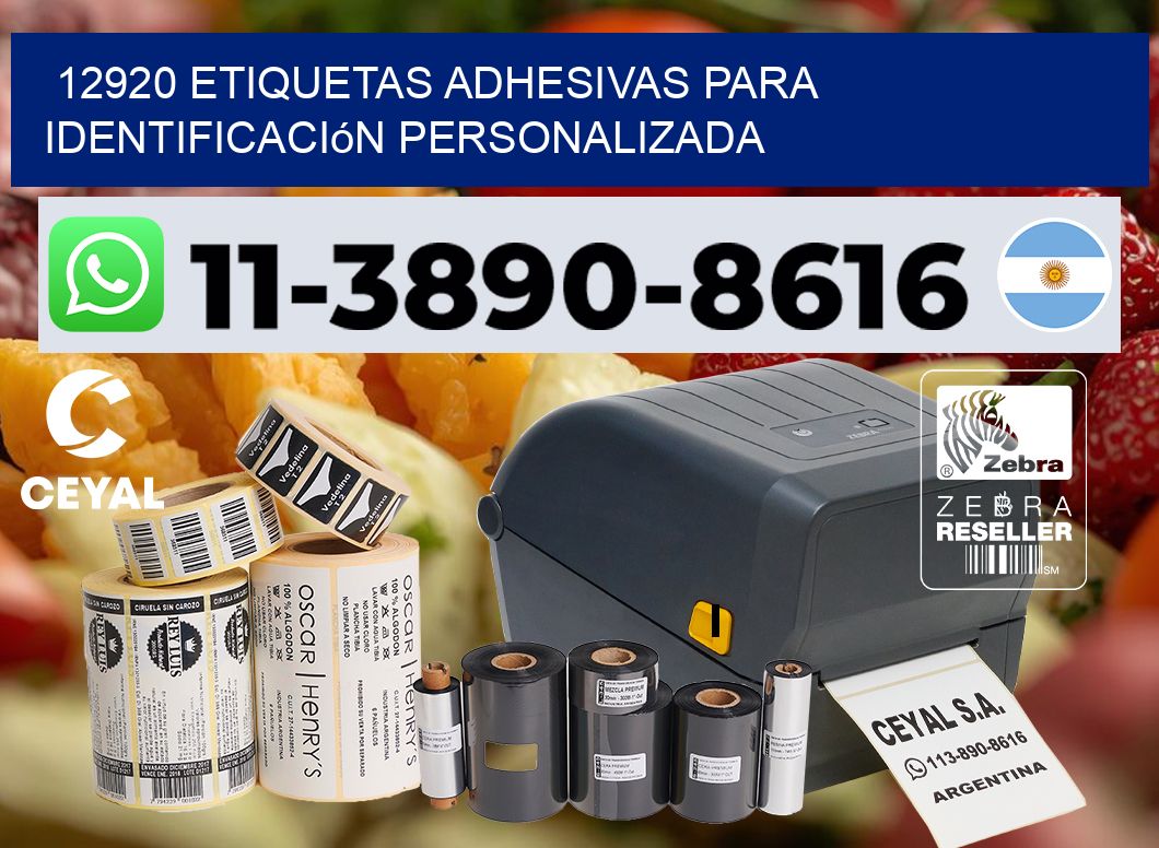 12920 Etiquetas adhesivas para identificación personalizada