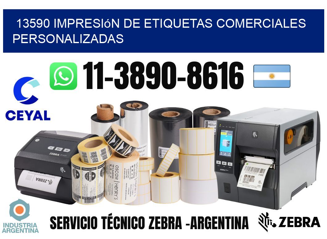 13590 Impresión de etiquetas comerciales personalizadas