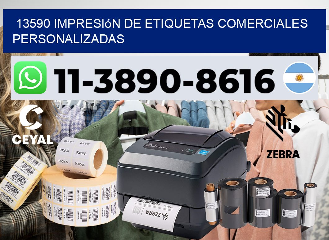 13590 Impresión de etiquetas comerciales personalizadas