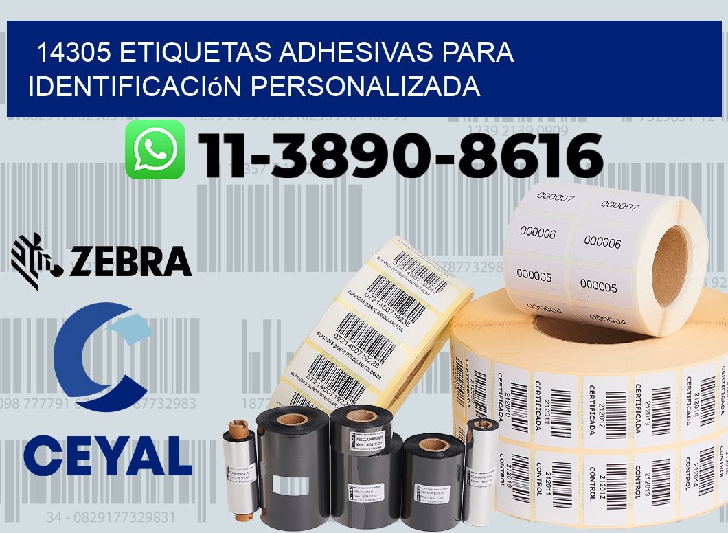 14305 Etiquetas adhesivas para identificación personalizada
