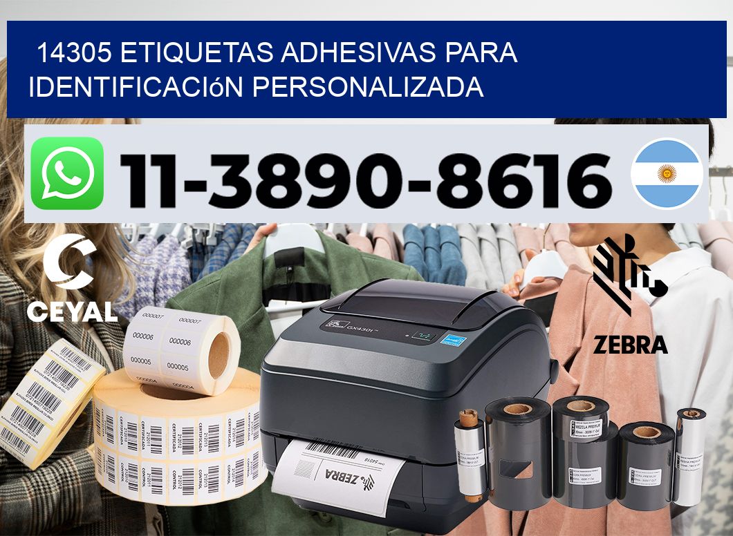 14305 Etiquetas adhesivas para identificación personalizada