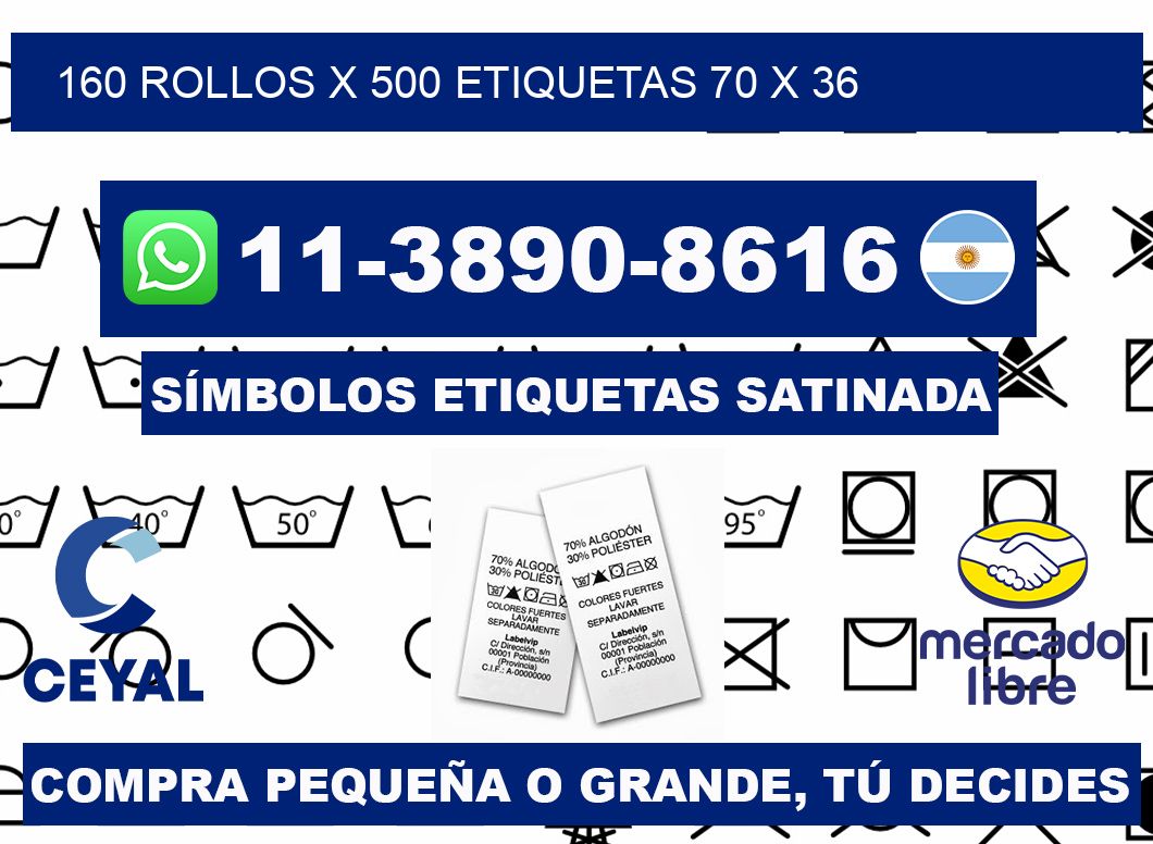 160 rollos x 500 etiquetas 70 x 36