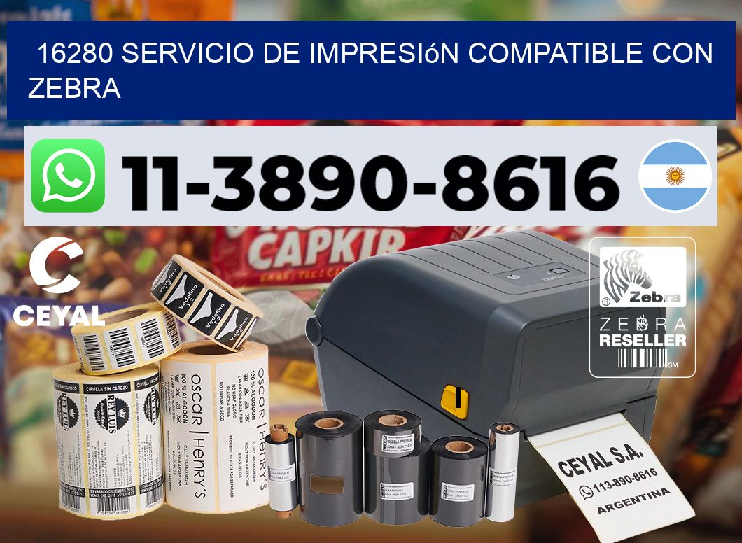 16280 Servicio de impresión compatible con Zebra