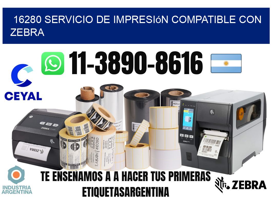 16280 Servicio de impresión compatible con Zebra