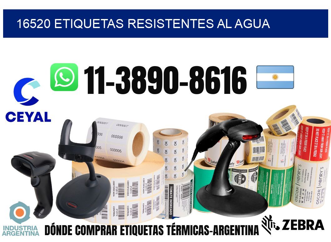 16520 Etiquetas resistentes al agua