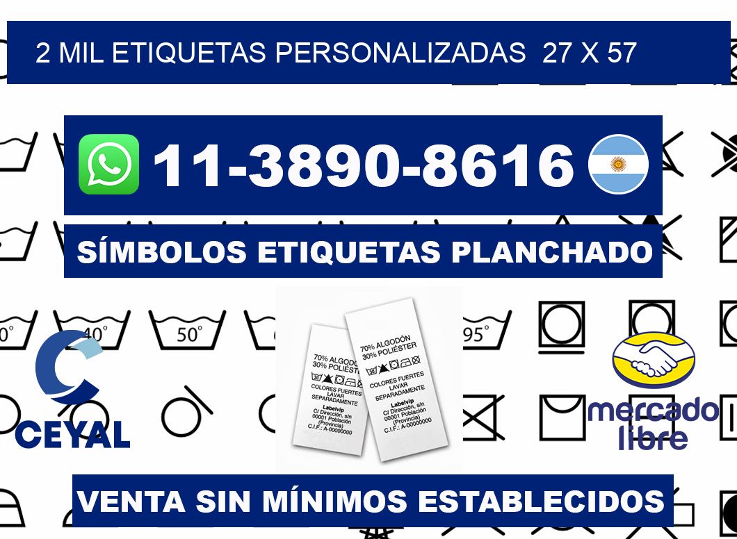 2 mil etiquetas personalizadas  27 x 57
