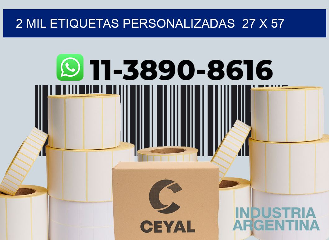 2 mil etiquetas personalizadas  27 x 57