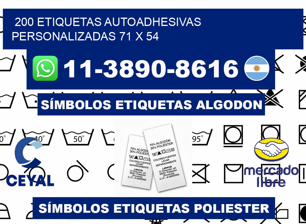 200 Etiquetas autoadhesivas personalizadas 71 x 54