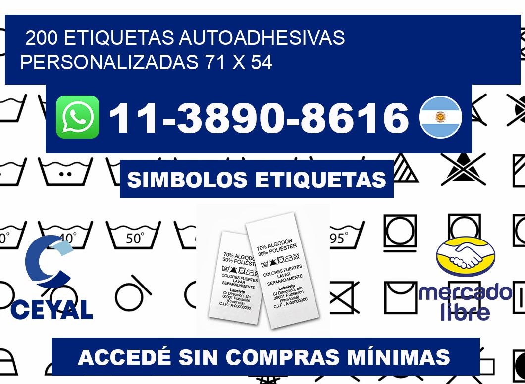200 Etiquetas autoadhesivas personalizadas 71 x 54