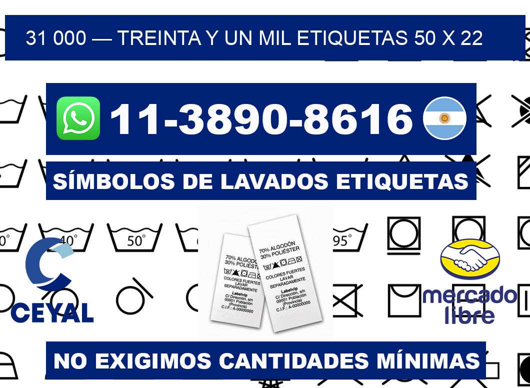 31 000 — treinta y un mil etiquetas 50 x 22