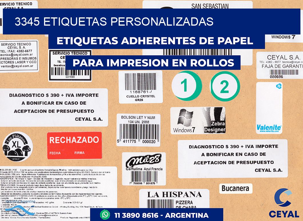 3345 etiquetas personalizadas