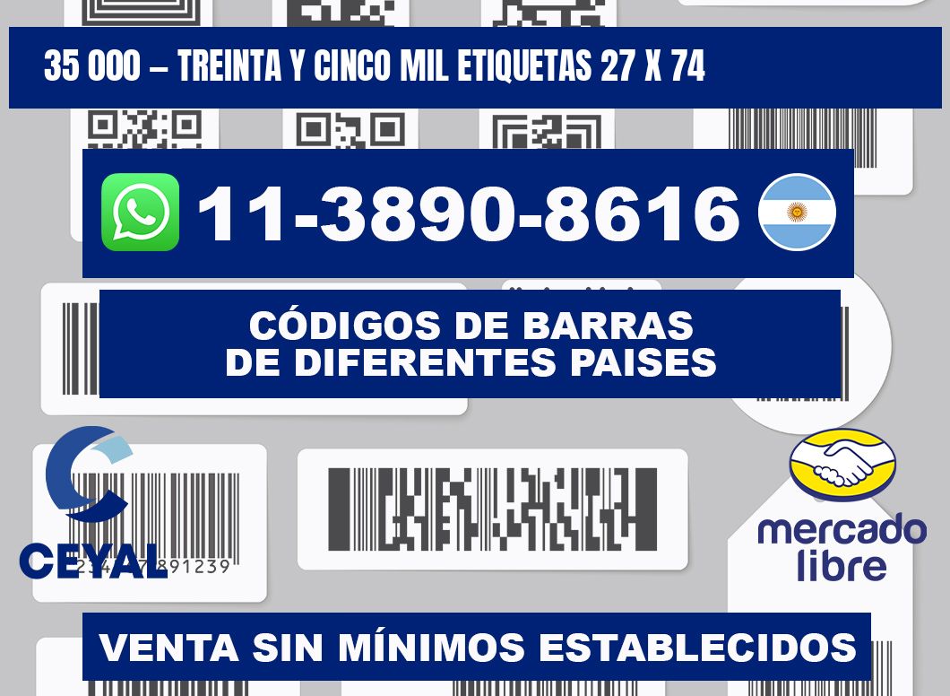 35 000 — treinta y cinco mil etiquetas 27 x 74