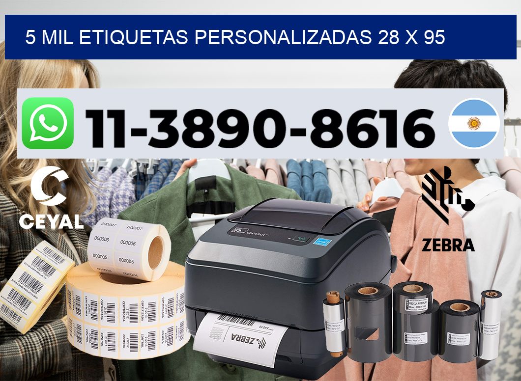 5 mil etiquetas personalizadas 28 x 95