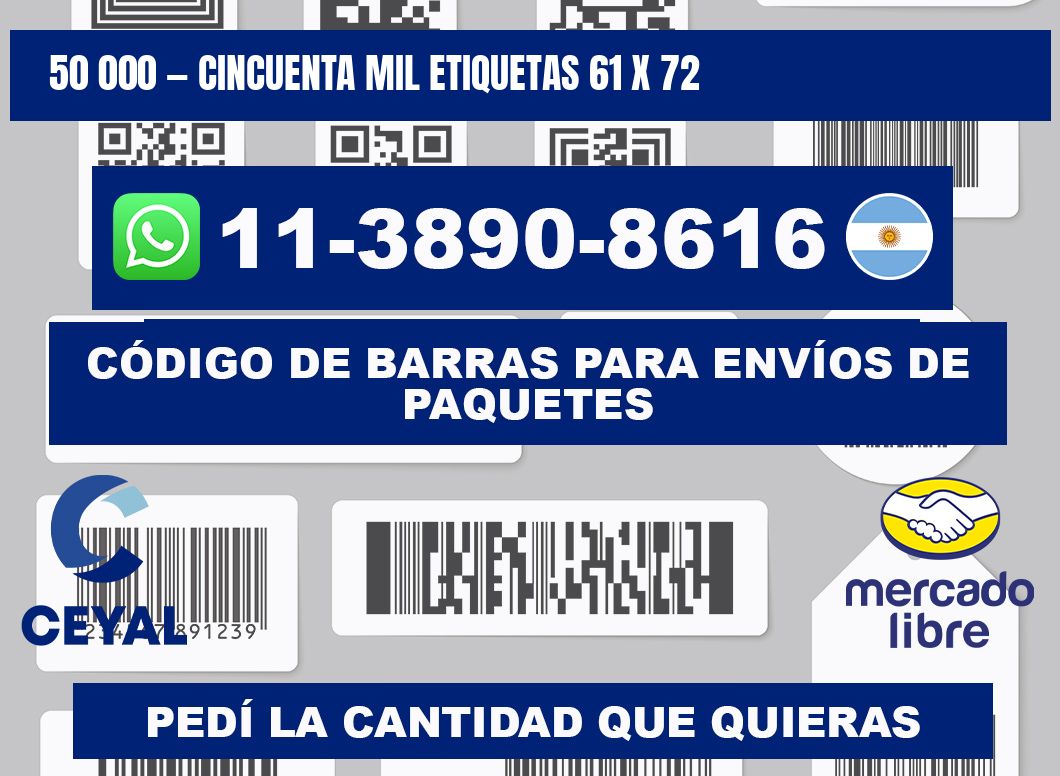 50 000 — cincuenta mil etiquetas 61 x 72