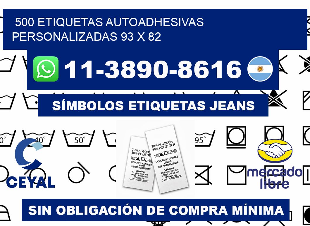 500 Etiquetas autoadhesivas personalizadas 93 x 82