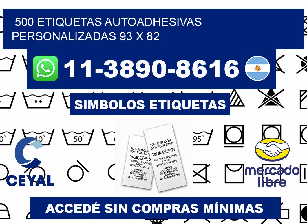 500 Etiquetas autoadhesivas personalizadas 93 x 82