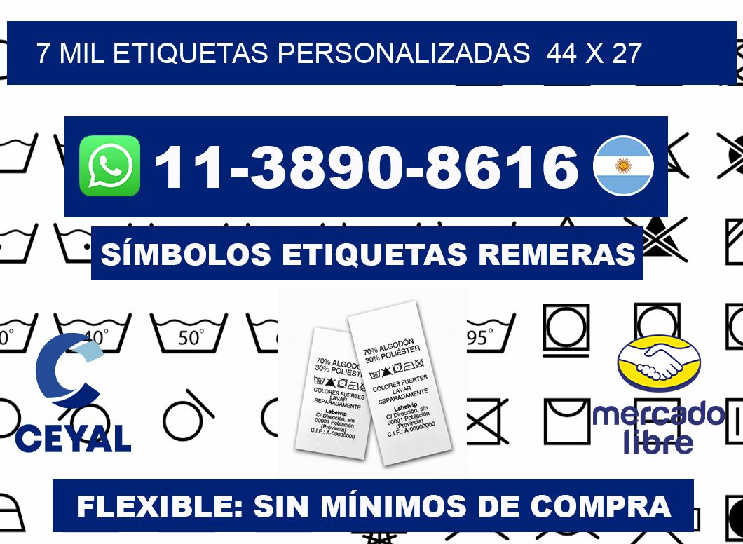 7 mil etiquetas personalizadas  44 x 27
