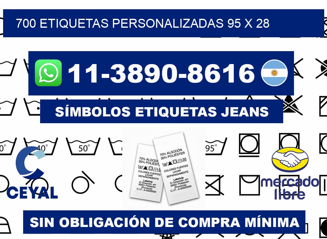 700 etiquetas personalizadas 95 x 28