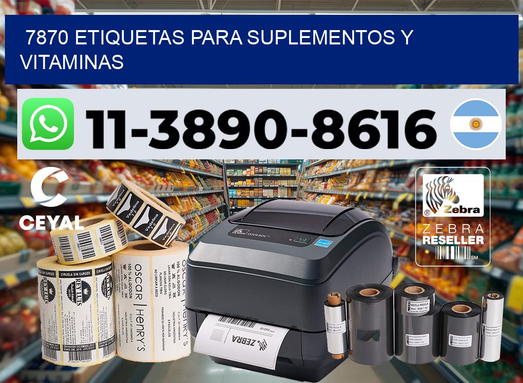7870 Etiquetas para suplementos y vitaminas