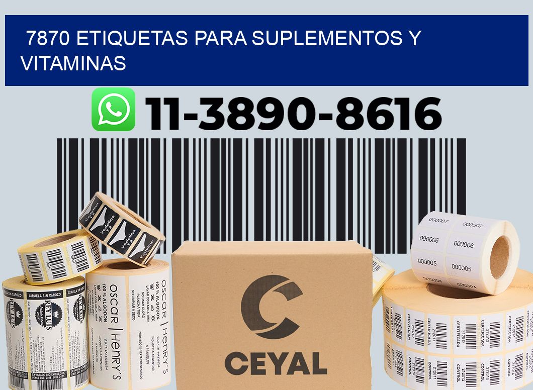 7870 Etiquetas para suplementos y vitaminas