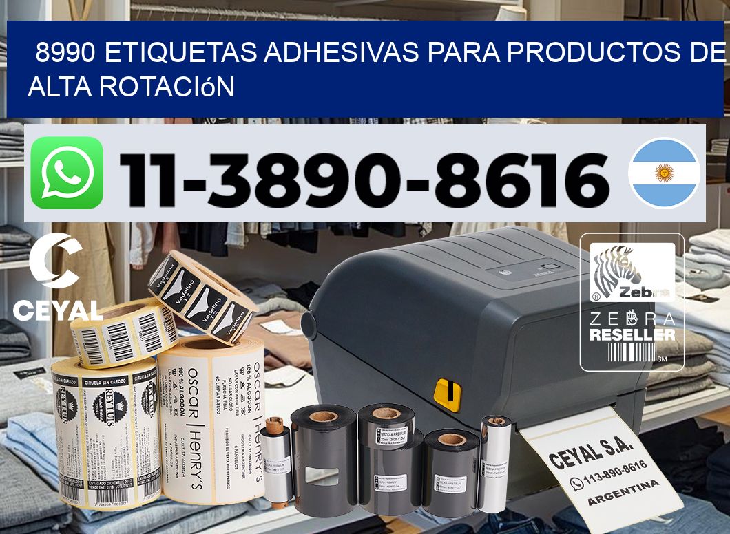 8990 Etiquetas adhesivas para productos de alta rotación