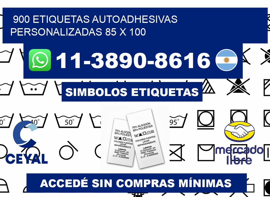 900 Etiquetas autoadhesivas personalizadas 85 x 100