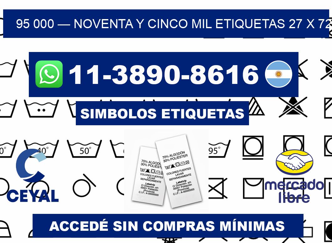 95 000 — noventa y cinco mil etiquetas 27 x 72