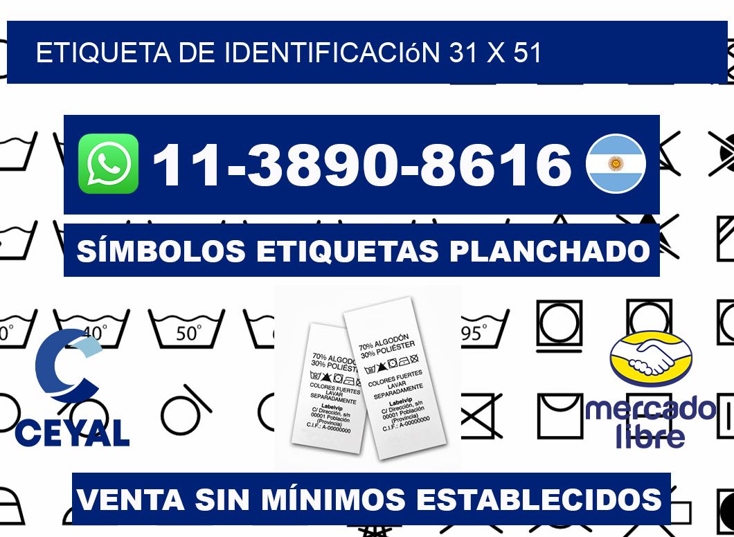 Etiqueta de identificación 31 x 51