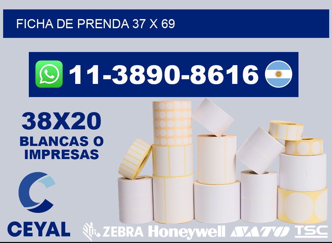 Ficha de prenda 37 x 69