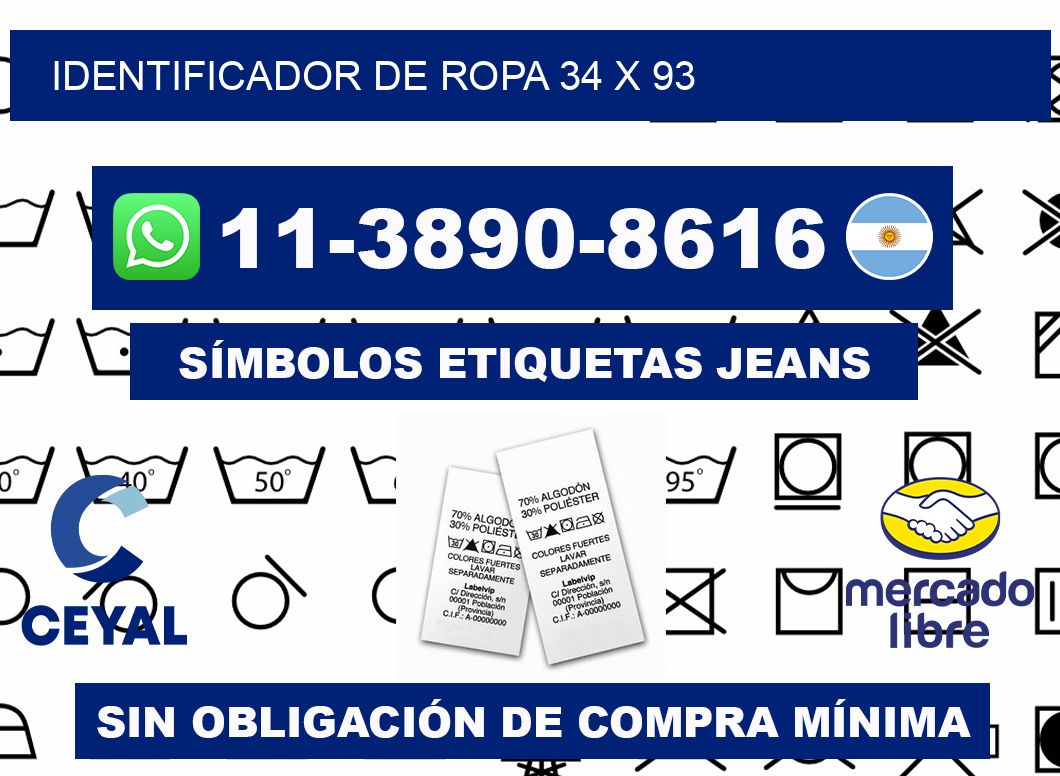 Identificador de ropa 34 x 93