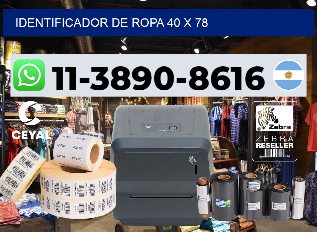 Identificador de ropa 40 x 78
