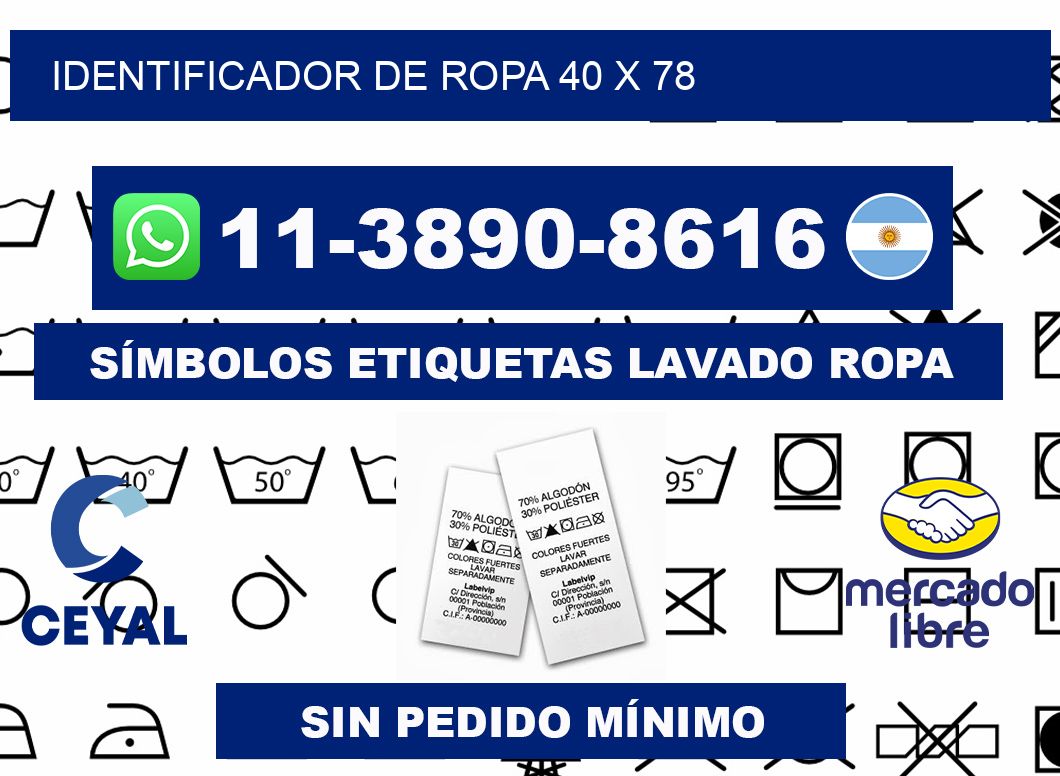 Identificador de ropa 40 x 78