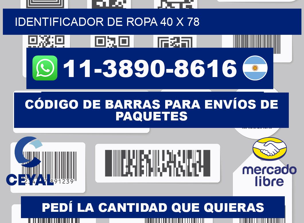 Identificador de ropa 40 x 78