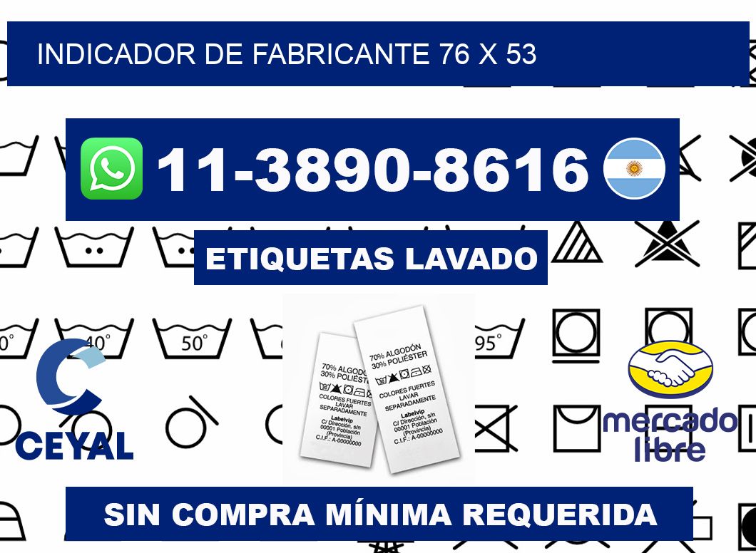 Indicador de fabricante 76 x 53