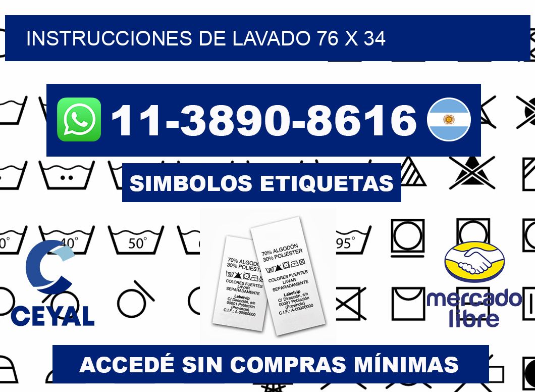 Instrucciones de lavado 76 x 34