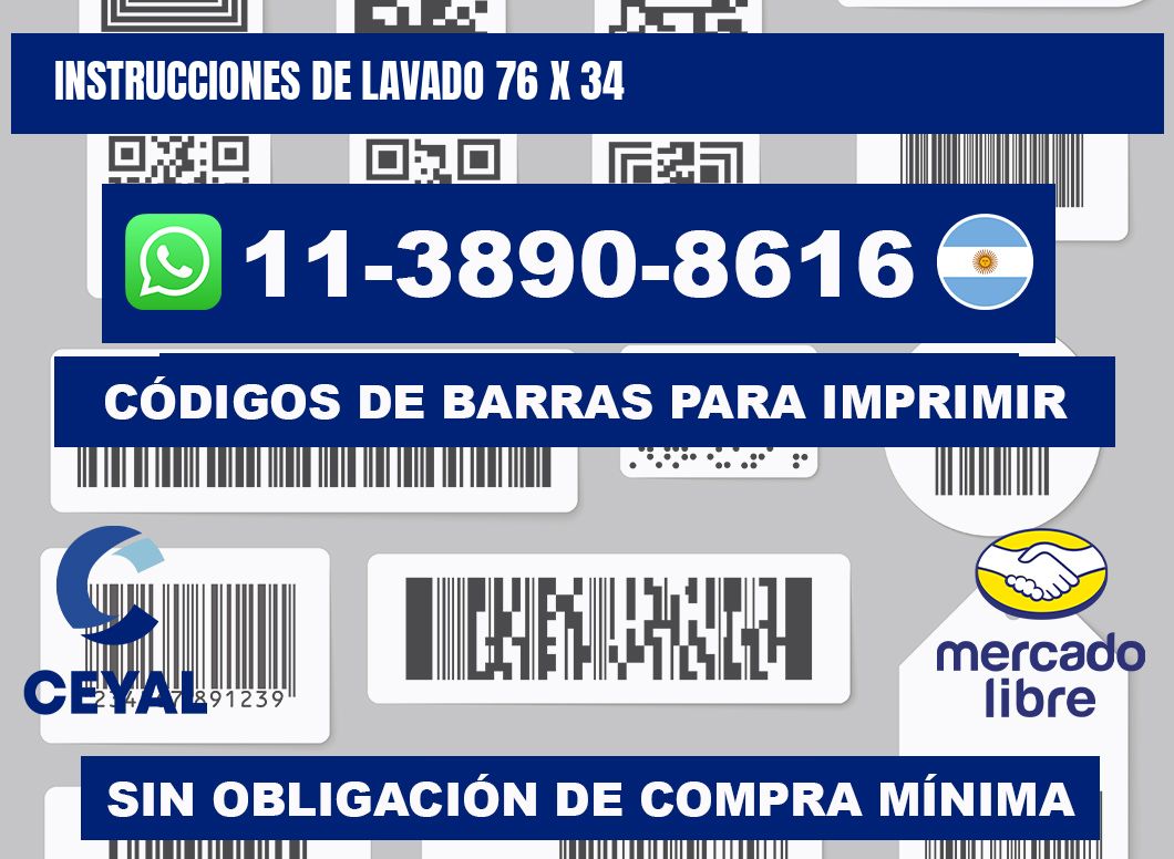 Instrucciones de lavado 76 x 34