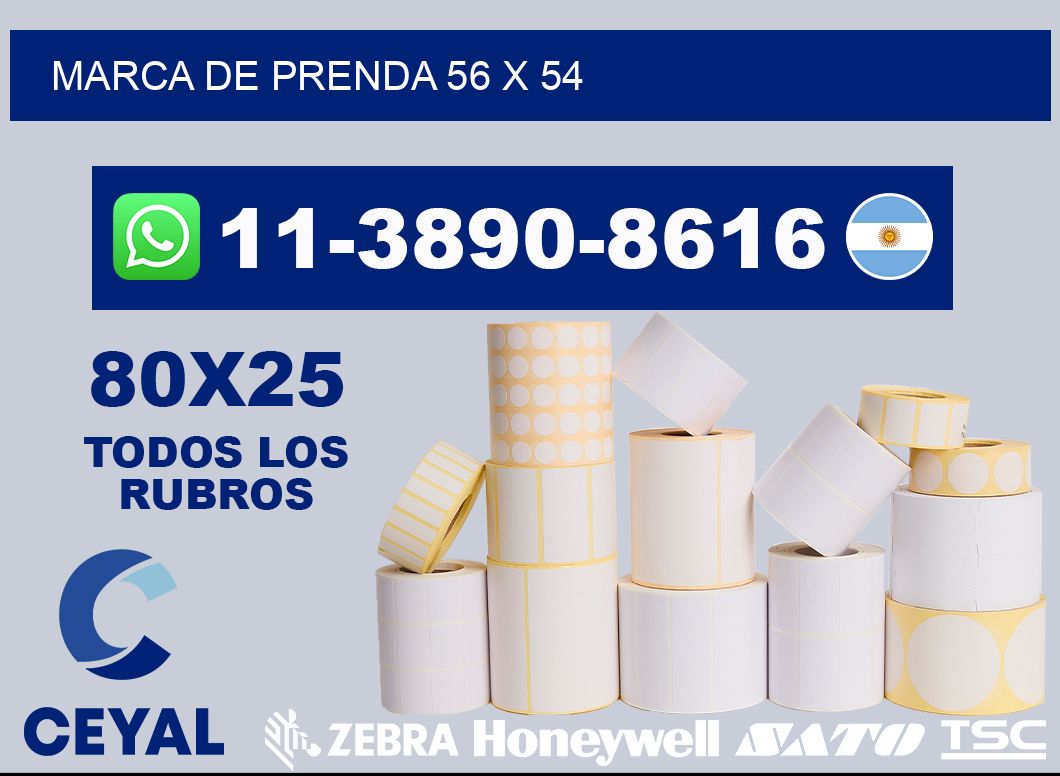 Marca de prenda 56 x 54