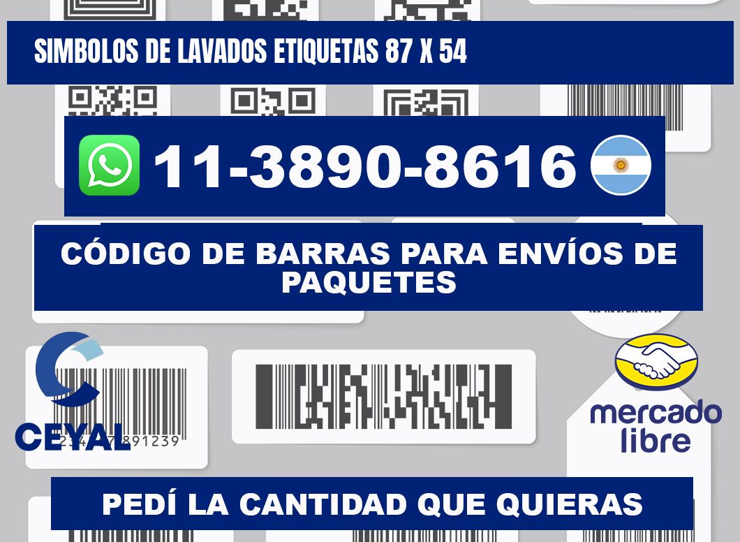 SIMBOLOS DE LAVADOS ETIQUETAS 87 x 54