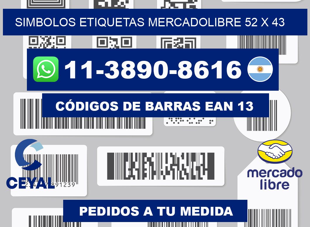 SIMBOLOS ETIQUETAS MERCADOLIBRE 52 x 43