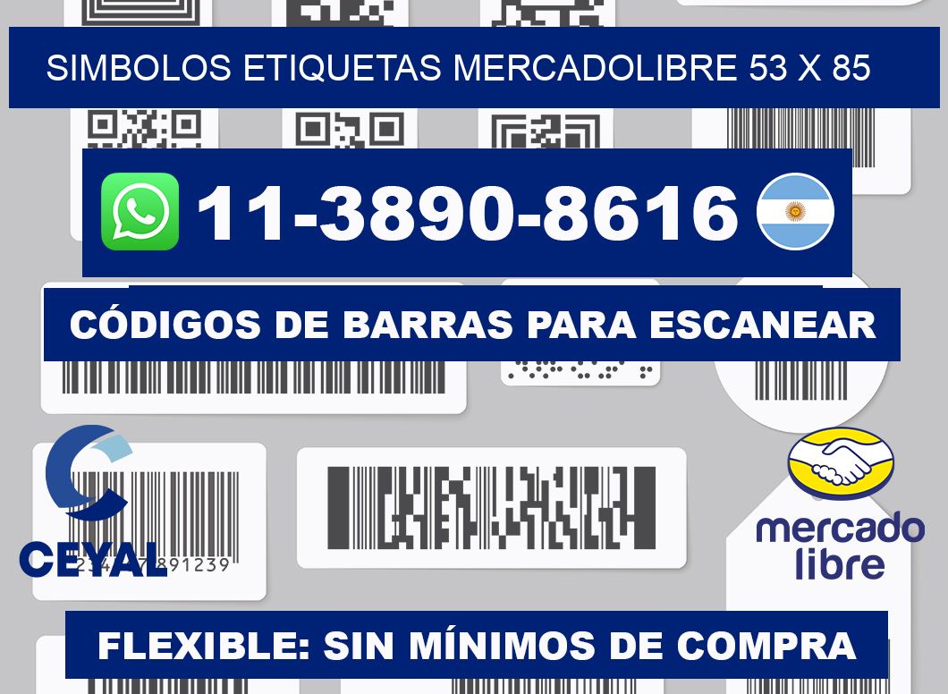SIMBOLOS ETIQUETAS MERCADOLIBRE 53 x 85