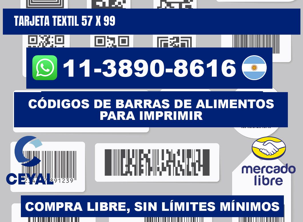 Tarjeta textil 57 x 99