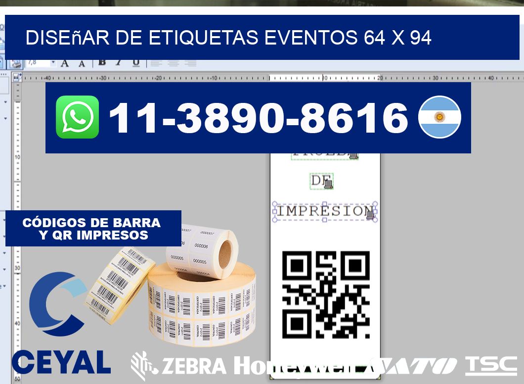 diseñar de etiquetas eventos 64 x 94