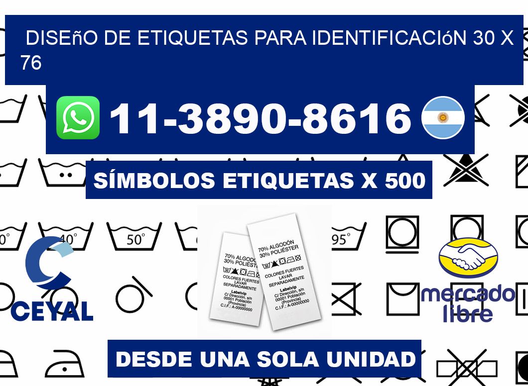diseño de etiquetas para identificación 30 x 76