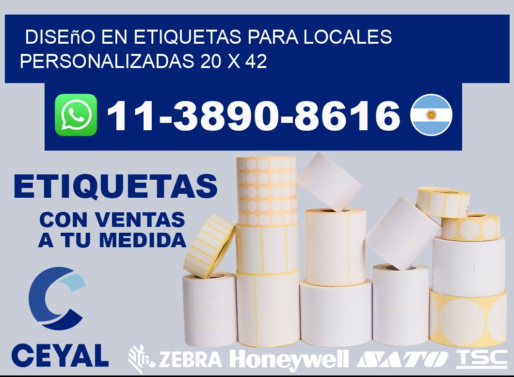 diseño en etiquetas para locales personalizadas 20 x 42