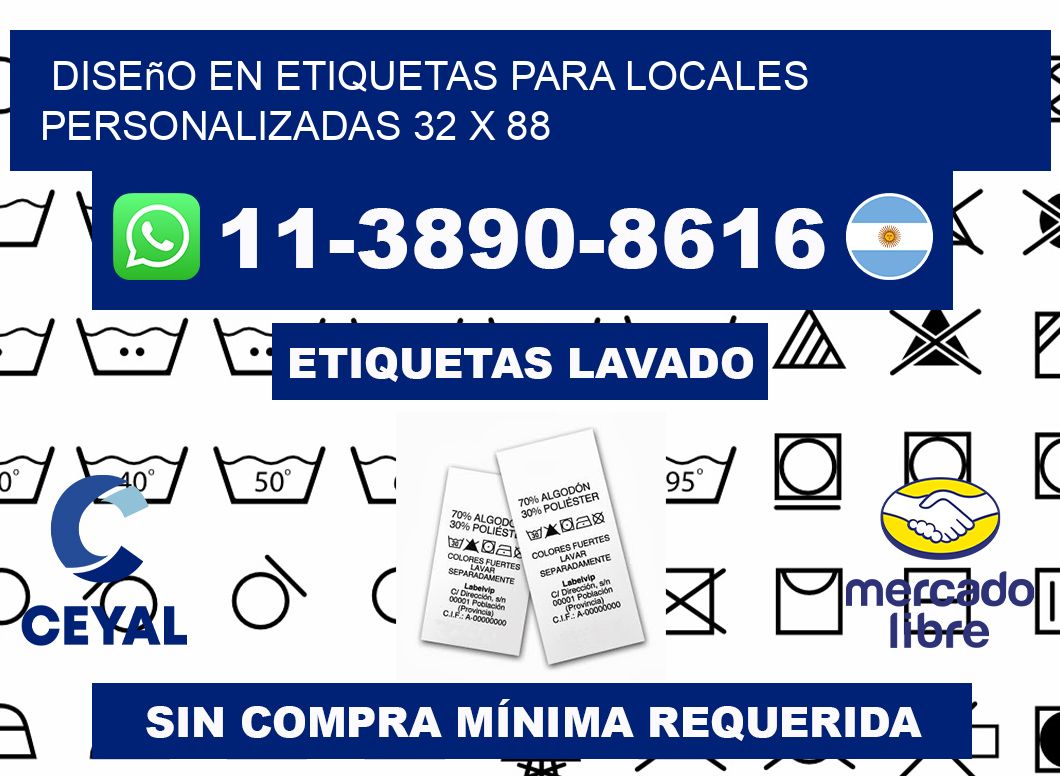 diseño en etiquetas para locales personalizadas 32 x 88